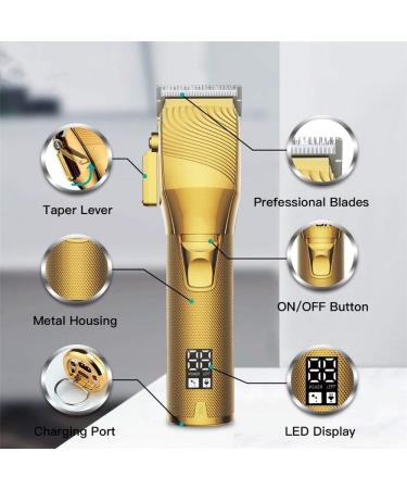 Buy Professional Cordless Hair Clippers for Men - Electric Barber Clipper with LED Display & USB Charging - Top Barber Supplies - Buy Online on GoSupps.com