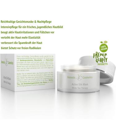  Xemeda Cosmetics Face mask and night treatment Intensive care with natural oils white tea and silk proteins Natural cosmetic 50 ml Made in Germany - Buy Online on GoSupps.com