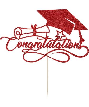 Congratulations Cake Topper Congrats Cake Topper-2024 Graduation Cake Topper Congrats Grad Party Cake Decorations for Senior High School College Grad/University Graduation Party Decoration Supplies Congratulations(red) - Buy Online on GoSupps.com