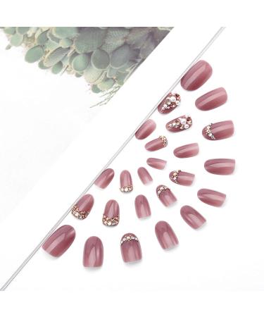 Sethexy Pink Sparkle Oval False Nails - 24 Shiny Acrylic Press-On Nail Tips for Women & Girls - Buy Online on GoSupps.com