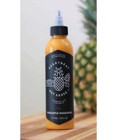 Heartbeat Hot Sauce Pineapple Habanero 6 oz - Small Batch, Handmade, Vegan & Preservative Free - Buy Online on GoSupps.com