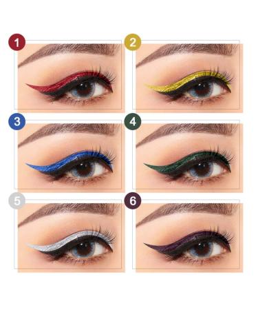 Allbesta Metallic Liquid Eyeliner | Waterproof Shiny Smokey Eyes | Long Lasting Glitter Eyeshadow Makeup - 08# - Buy Online on GoSupps.com