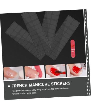 DRESSOOS 10 Sheets Nail Stickers French Nail Sticker Manicure Nail Kit Gel Clear Gel Polish Strips Gel Polish Kit Gel Nail Strips Kit Gel Nail Wraps Transparent Stickers Double Sided Tape - Buy Online on GoSupps.com