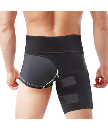 lifecolor Hip Brace, Groin Support Sciatica Relief Wrap Thigh Hamstring Compression Sleeve for Pulled Injury Strain Tendonitis Rehab and Recovery, Fits Men Women