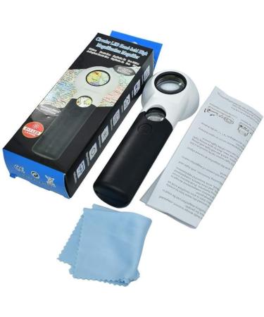Handheld LED Light 16 Times Double Layer High Magnification Glass Glass Identifying Antique Reading Good Times - Buy Online on GoSupps.com