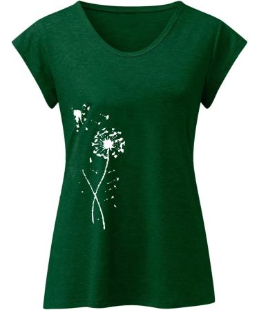Short Sleeve T Shirts Clothing Woman T-Shirt Casual Black Clothing Top Women's Floral Pattern for Women Crop Tops Shirt Shirts Top Women's Summer Tank Top 3-green L - Buy Online on GoSupps.com
