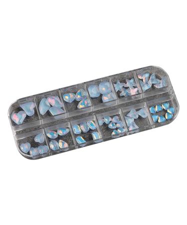 FEIlei 12 Grids Nail Art Crystal Nail Art Stones Rhinestone Manicure Nail Charms