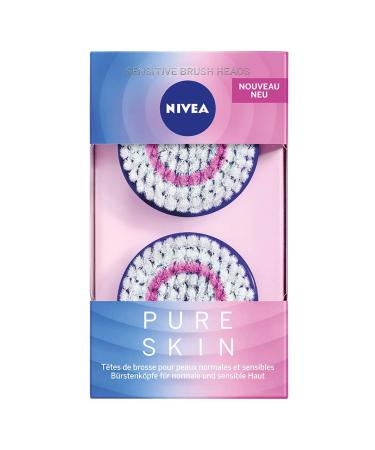 Nivea Pure Skin Sensitive Brush Head - 2 Pack for Electrical Facial Cleansing | Ideal for Normal & Sensitive Skin - Buy Online on GoSupps.com