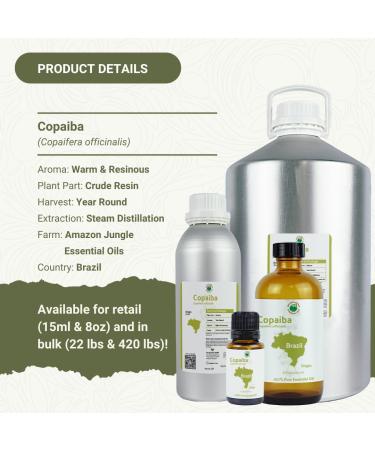 Copaiba Essential Oil - Direct from Amazon Jungle Essential Oils Brazil - Steam Distilled - Aceite de Copaiba for Aromatherapy, Massage, Diffuser, DIY Candle and Soap Making - 15ml Copaiba 0.5 Fl Oz (Pack of 1) - Buy Online on GoSupps.com