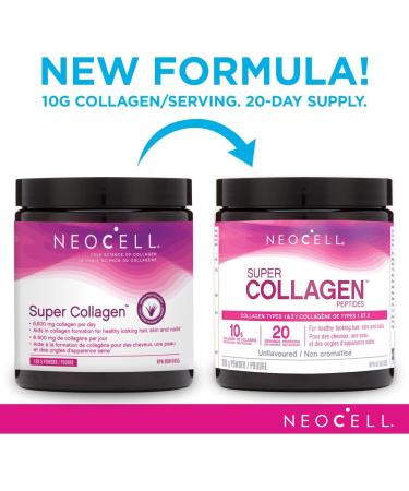 NeoCell Super Collagen Peptides Powder 10 g Collagen per serving Supports Healthy Hair Skin & Nails 20 servings - Buy Online on GoSupps.com