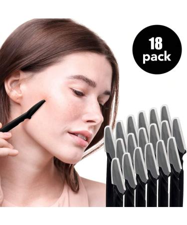 18pcs Black Eyebrow Trimmer Set | Anti-Scratch Blades for Precision Grooming | International Shipping Available - Buy Online on GoSupps.com