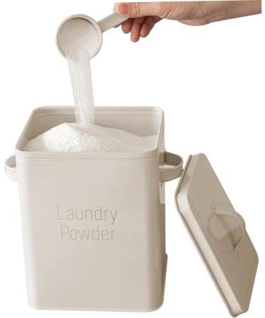 Washing Powder Box 4L Retro Washing Powder Storage Tin with Spoon Sealed Laundry Powder Storage tin Anti-rust Washing Powder Can Detergent Storage Washing Powder Box for Laundry White White + S - Buy Online on GoSupps.com