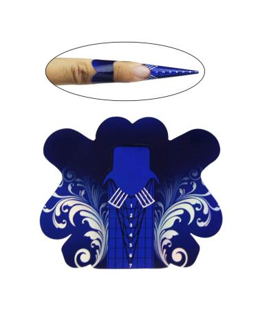 100PCS Blue Stiletto Nail Tips - Nail Forms for Gel Polish & Acrylic Extensions - DIY Nail Art Decoration - FingerAngel - Buy Online on GoSupps.com