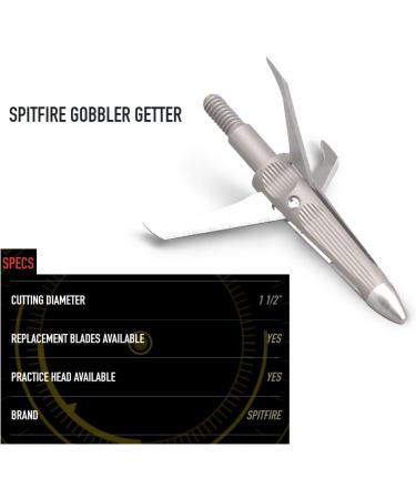 NEW ARCHERY PRODUCTS Spitfire Gobbler Getter 3-Blade 100 Grain Bowhunting Broadhead - 3 Pack - Buy Online on GoSupps.com
