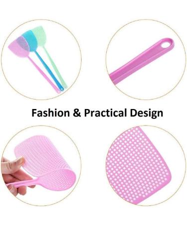 5 Pack Heavy Duty Plastic Fly Swatters with Long Handle - Assorted Colors - Buy Online on GoSupps.com