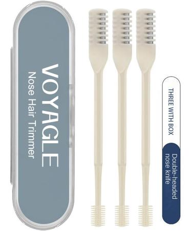 Unisex Nose Hair Trimmer - Stainless Steel Ergonomic Design 360 Spinning Blades Portable Double Head Functionality - Buy Online on GoSupps.com