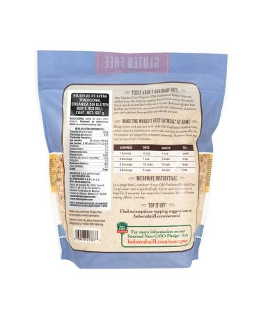 Bob's Red Mill Gluten Free Organic Old Fashioned Rolled Oats - 2 lb Pack - Buy Online on GoSupps.com
