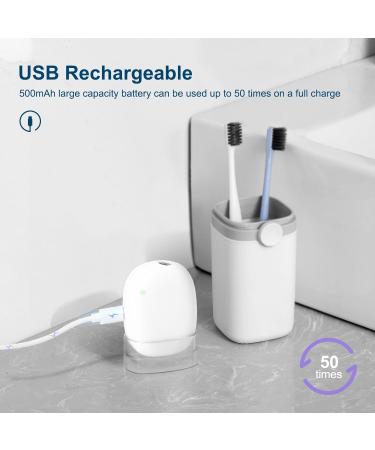 ELMWAY UV Sanitizer Toothbrush Case Portable Mini Toothbrush Holder Rechargeable Toothbrush Cover Sterilizing for Home and Travel Fits All Toothbrushes for Electric and Manual (White) Sterilize S-white - Buy Online on GoSupps.com