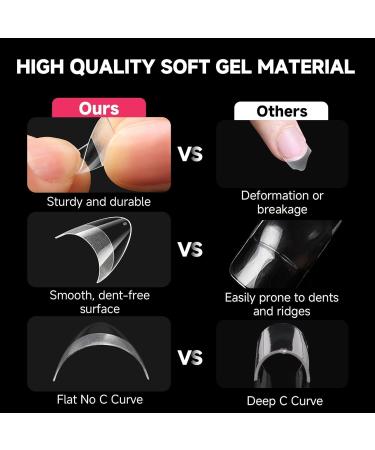 UNA GELLA Capsule Am ricaine Ongle Amande Courte 504 pi ces 12 tailles Demi-couverture Nail Tips Press on Nails Soft Gel pr -mordanc DIY Salon Demi-Amande S - Buy Online on GoSupps.com