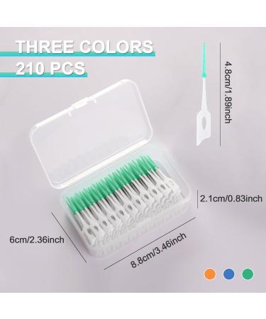Shop Mivaiun Interdental Brushes - 210 Silicone Toothbrush Gaps Double-Sided Dental Floss Sticks for Narrow Spaces | Portable & Durable (Blue Green Orange) - International Shipping Available - Buy Online on GoSupps.com