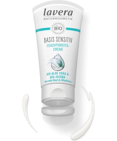 lavera basis sensitiv Moisturizing Cream - Moisturizing cream with organic aloe vera and organic jojoba - intensive hydration - moisturizes the skin - absorbs quickly - supple skin sensation - natural - Buy Online on GoSupps.com