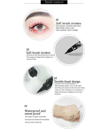 2 in 1 Double Head Liquid Eyeliner Set Female Eyeliner Eyeliner Black Eyeliner template Eyeliner Seal Shape Star the ideal for eye makeup - Buy Online on GoSupps.com