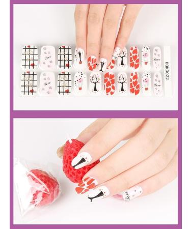 Kalolary Gel Nail Polish Strips Nail Gel Art Sticker Waterproof Full Nail Wraps Decal Sets with Nail File and Stick for Women Girls Nail Art Decor (UV/LED Lamp Required) (Tree and Heart) - Buy Online on GoSupps.com