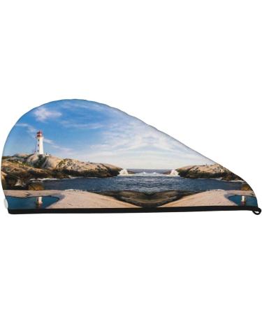 Lighthouse Microfiber Hair Towel Wrap - Super Absorbent Coral Velvet for Women Quick Dry Cap for Long Curly & Thick Hair - Buy Online on GoSupps.com