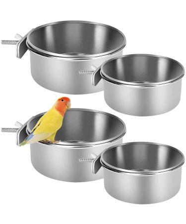 Zliger 4 pieces of stainless steel bird bowl food bird feeding cup water food bowl papages Feeding cup water feed shell for bird parrots - Buy Online on GoSupps.com