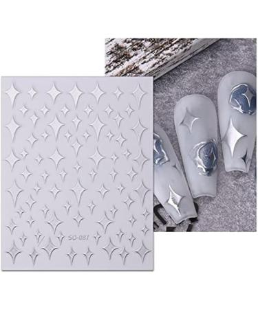Firstrays 9Pcs Colorful Stars Nail Art Stickers Decals Self-Adhesive Silver Nail Supplies Nail Art Design Decoration Accessories - Buy Online on GoSupps.com