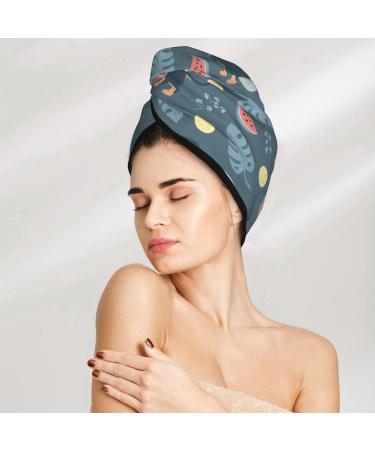 Hair Towel Wrap for Quick Drying | Watermelons Dachshunds Button Towel Turban | Best Hair Drying Towel - Buy Online on GoSupps.com