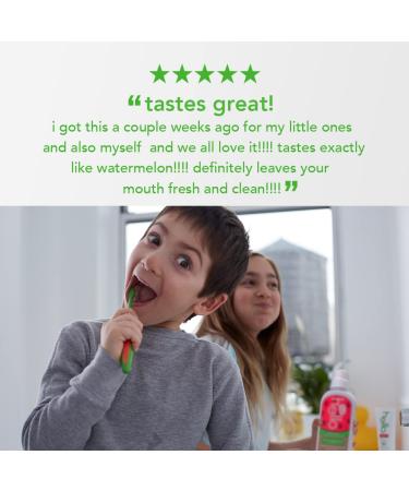 Natural Watermelon Kids Fluoride-Free Mouthwash, Alcohol-Free, Vegan, SLS-Free - 16 oz (Pack of 3) - Buy Online on GoSupps.com