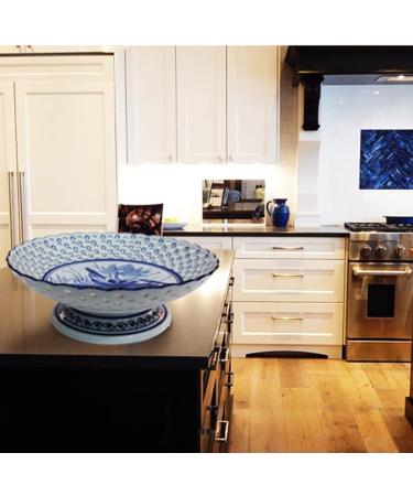 Fruit Bowl Salad Bowl Ceramic Fruit Bowl Modern New Chinese Style Hollow Hand-Painted Chinese Style Creative Home Living Room Office Fruit Bowl Fruit Bowl for Kitchen Counter (Color : A) (A) - Buy Online on GoSupps.com