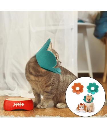 Adjustable Cat Recovery Collar 2 PCS Post Surgical Soft Pet Protection Collar for Kitten Cats Puppy (Blue & Orange) Boy - Buy Online on GoSupps.com