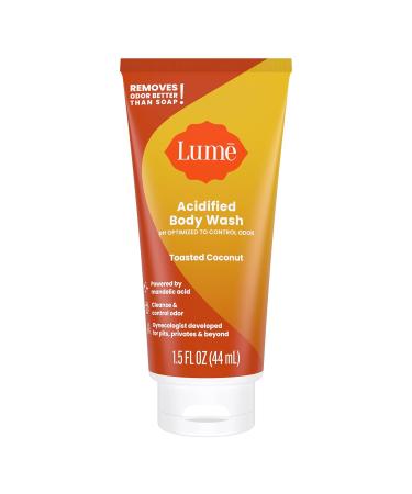 Lume Acidified Body Wash 5 Pack Mini Sampler - 24 Hour Odor Control, Moisturizing Formula, SLS & Paraben Free - Clean Tangerine Lavender Scent - Safe For Sensitive Skin - 1.5oz Tubes - Buy Online on GoSupps.com