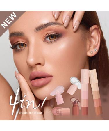 4 Colour Eyeshadow Pencil Eyeshadow Pencil Cream Stick Matte & Shimmer Eyeshadow Set Waterproof Glitter Eyeshadow Face & Eye Highlighter Pen for Long Lasting (B) - Buy Online on GoSupps.com