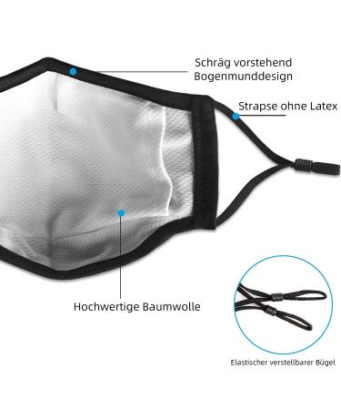 Ansta Reusable Fabric Masks 5 Pack Washable Cotton Face Masks for Unisex Comfort - Buy Online on GoSupps.com