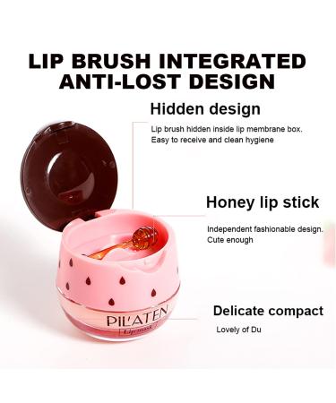2PCS Bee & Strawberry Lip Balm Set - Moisturizing Propolis & Vitamin E Lip Masks for Dry Lip Care - Reduces Lines and Prevents Cracking - Exfoliates and Smoothes - 2-Pack Strawberry & Honey - Buy Online on GoSupps.com