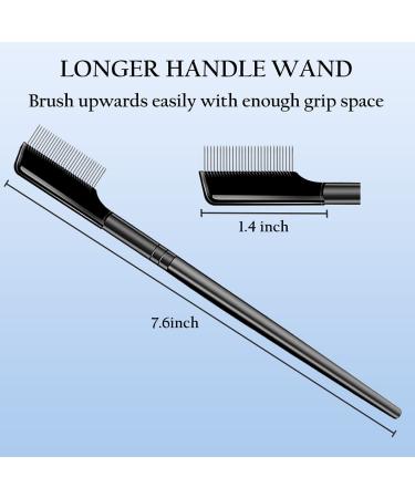 Metal Teeth Eyelash Comb Separator + Mascara Applicator | Eye Makeup Brush Tool with Comb Cover - 1 Pcs Straight - Buy Online on GoSupps.com