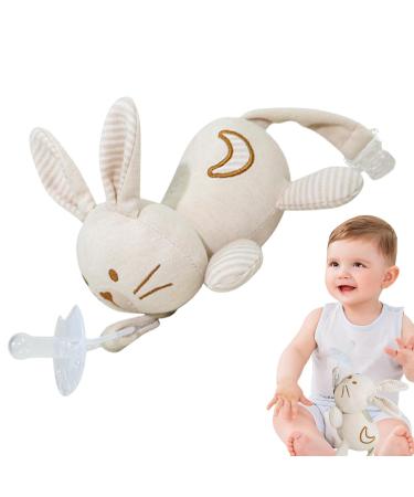 Maseyivi Plush Pacifier Holder | Soft Toy & Clip | Skin-Friendly Rabbit Buddy for Babies 0+ | Perfect for Children's Parties - Buy Online on GoSupps.com