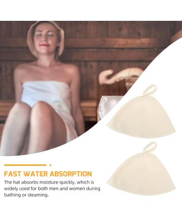 2-Piece Sauna Hat for Men & Women | Russian Sauna Cap | Banya Shower Hat | Perfect Sauna Gift - White - Buy Online on GoSupps.com
