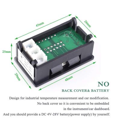 Icstation Digital Thermometer Car Auto Temperature Gauge Sensor DC 4-28V Fahrenheit Dual Display Monitor with 2 NTC Waterproof Probes - Buy Online on GoSupps.com