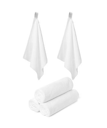 Luxe Beauty Essentials Microfiber Face & Body Washcloth - Ultra Soft Makeup Remover Cloth for All Skin Types - White, Pack of 5 - Buy Online on GoSupps.com