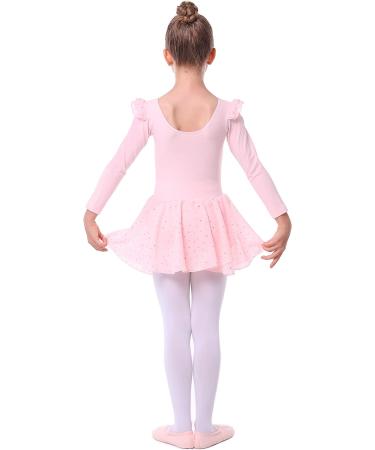 Danswan Toddler Girls Ballet Leotard with Glitter Skirt - Ballet Pink, A3 (Long Sleeve) 4-5T - Buy Online on GoSupps.com