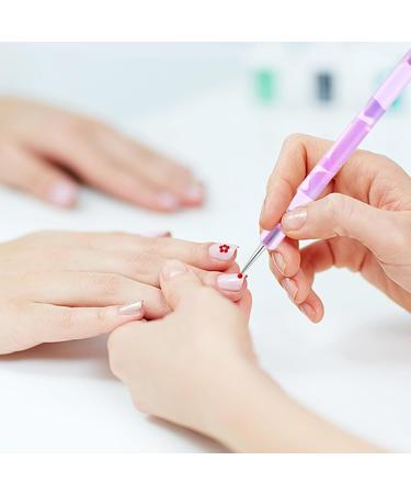 5Pcs Nail Dotting Pen Nail Art Tools Dotting Painting Pen Polish Carving Tool 2 Way Nail Design Dotting Tool for Gel Polish Decoration Purple - Buy Online on GoSupps.com