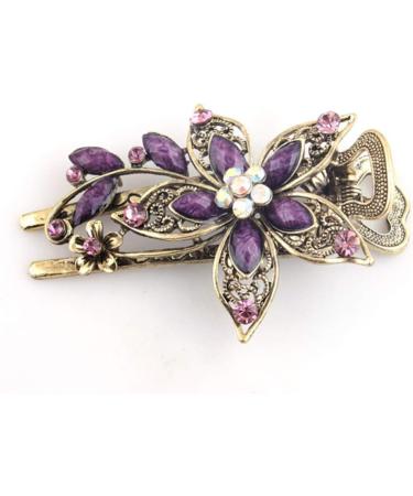 Uonlytech Green Hair Clip Hair Clamp Snap Barrettes Hair Clips Alligator Hair Clips Hair Clips for Women Rhinestones Hairclips Hair Barrette Crystal Miss Headgear Purple - Buy Online on GoSupps.com