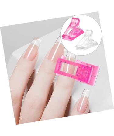 Mikinona Manicure Tools 48 pcs Finger Tip Fixing Clamps and UV Accessories Gel Curve Manicure Quick Poly A Salon Home Kit Tool Pink Nails Forms Clips Art Fixation Pinching Fiberglass 1 count (Pack of 1) White Pinkx4pcs - Buy Online on GoSupps.com