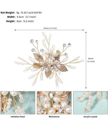 Wedding Hair Comb Pearl Flower Bridal Headpiece for Wedding Prom Daily Dressing Gold Hair Accessories Mother's Day Anniversary Valentine's Day Gift for Mother Wife Daughter - Buy Online on GoSupps.com