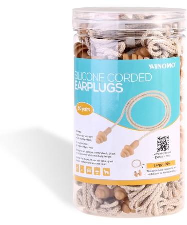 WINOMO Ear Plugs - 50 Pairs Corded Soft Silicone | Reusable Sleep & Hearing Protection for Swimming - Buy Online on GoSupps.com