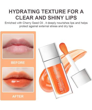 AOOWU Plumping Lip Oil Tint - Coral Orange | Moisturizing & Long-Lasting Lip Hydrating Gloss for Women - Buy Online on GoSupps.com